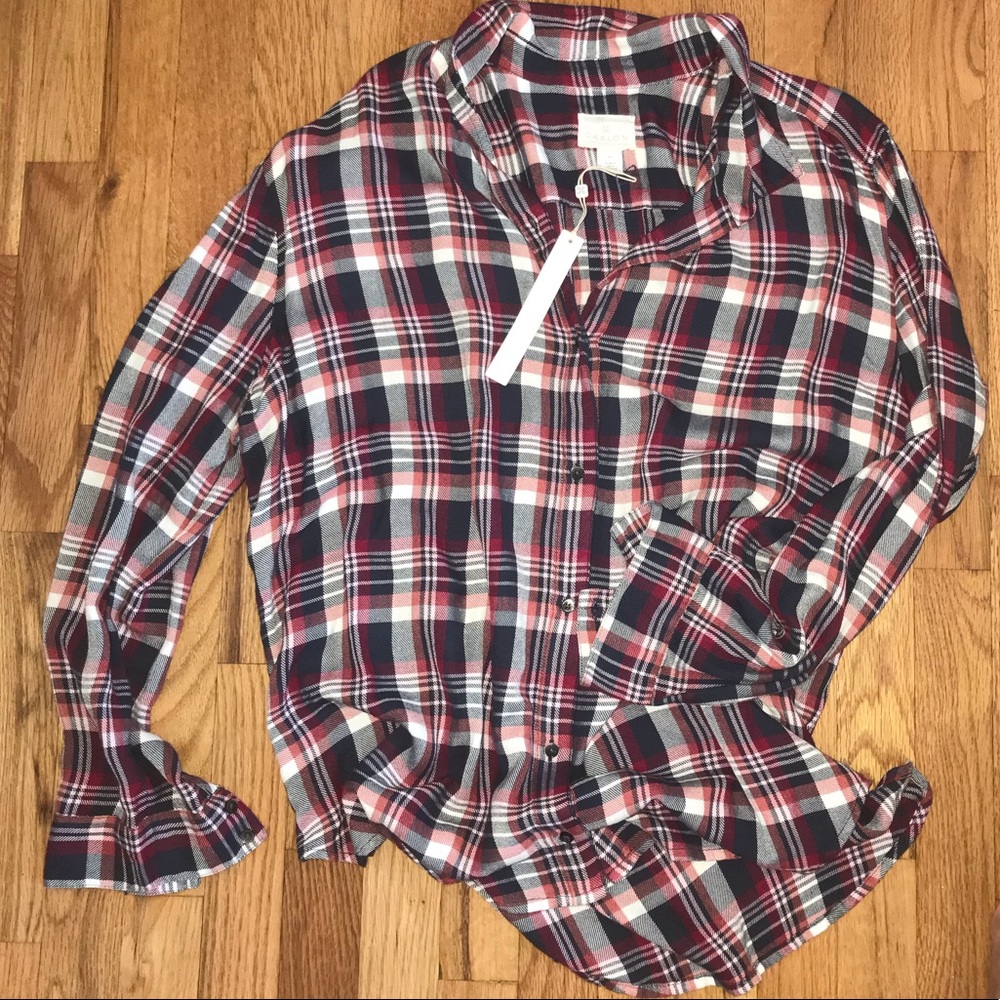 NWT! CASLON Plaid Button Up!